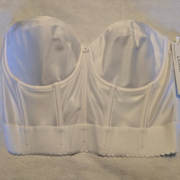 Dominique Womens 36DD E Backless Strapless Juliette Satin Longline Bustier Bra - Picture 5 of 16